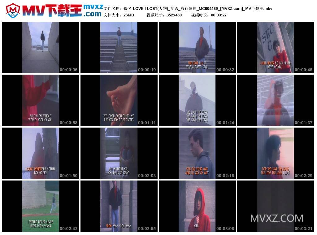 佚名-LOVE I LOST(人物)_英语_流行歌曲_MC804589